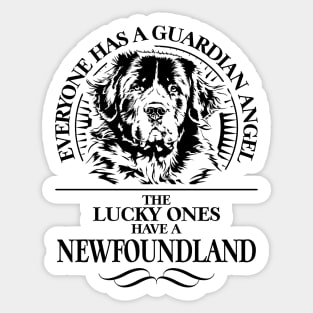 Newfoundland Dog Guardian Angel dog saying Sticker